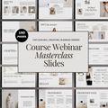 Course webinar masterclass slides Canva presentation template with 150 editable slides