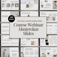 Course webinar masterclass slides Canva presentation template with 150 editable slides