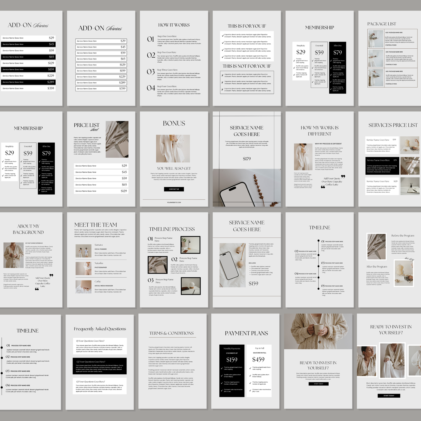 Services & Pricing Guide™ | 55 Premium Canva Templates for Coaches & Service Providers