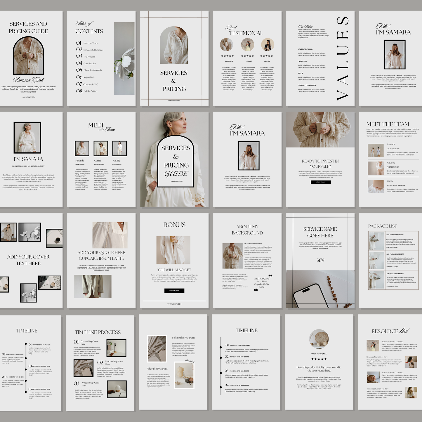 Services & Pricing Guide™ | 55 Premium Canva Templates for Coaches & Service Providers