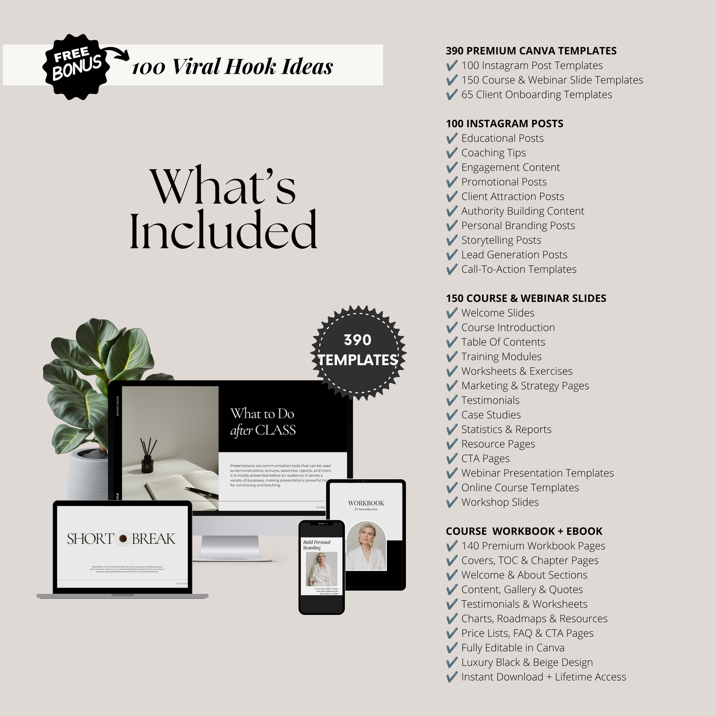 The Course Creator Suite | 390+ Premium Canva Templates