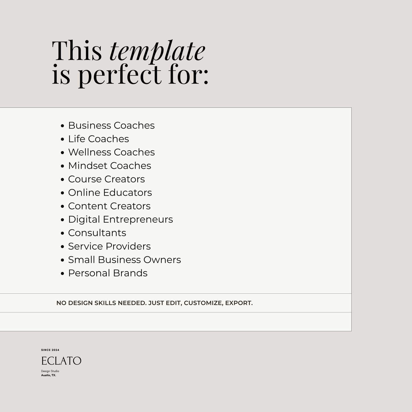 Minimalist Canva workbook template with luxury design for coaching programs and online courses