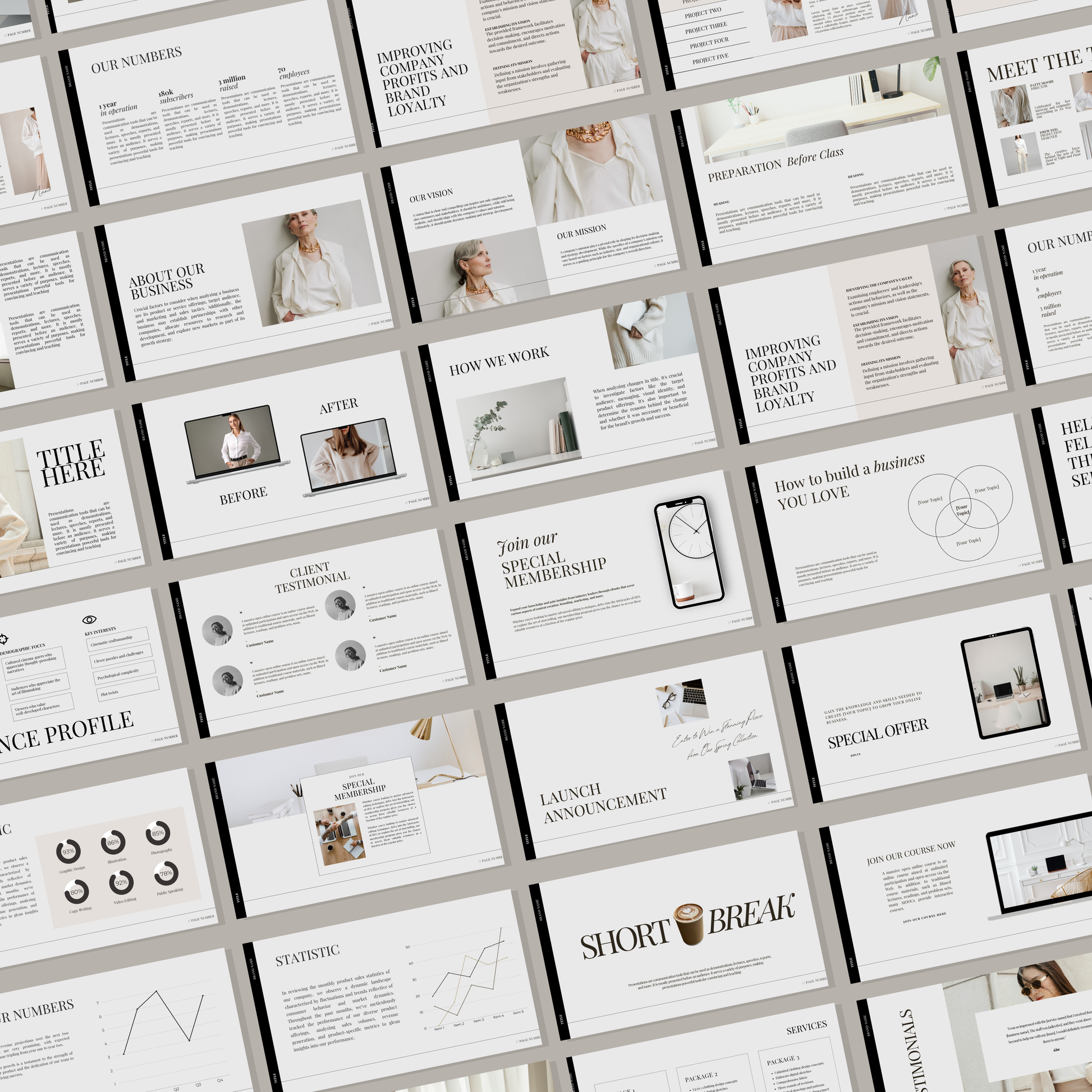 Professional Canva presentation template for webinars and online courses