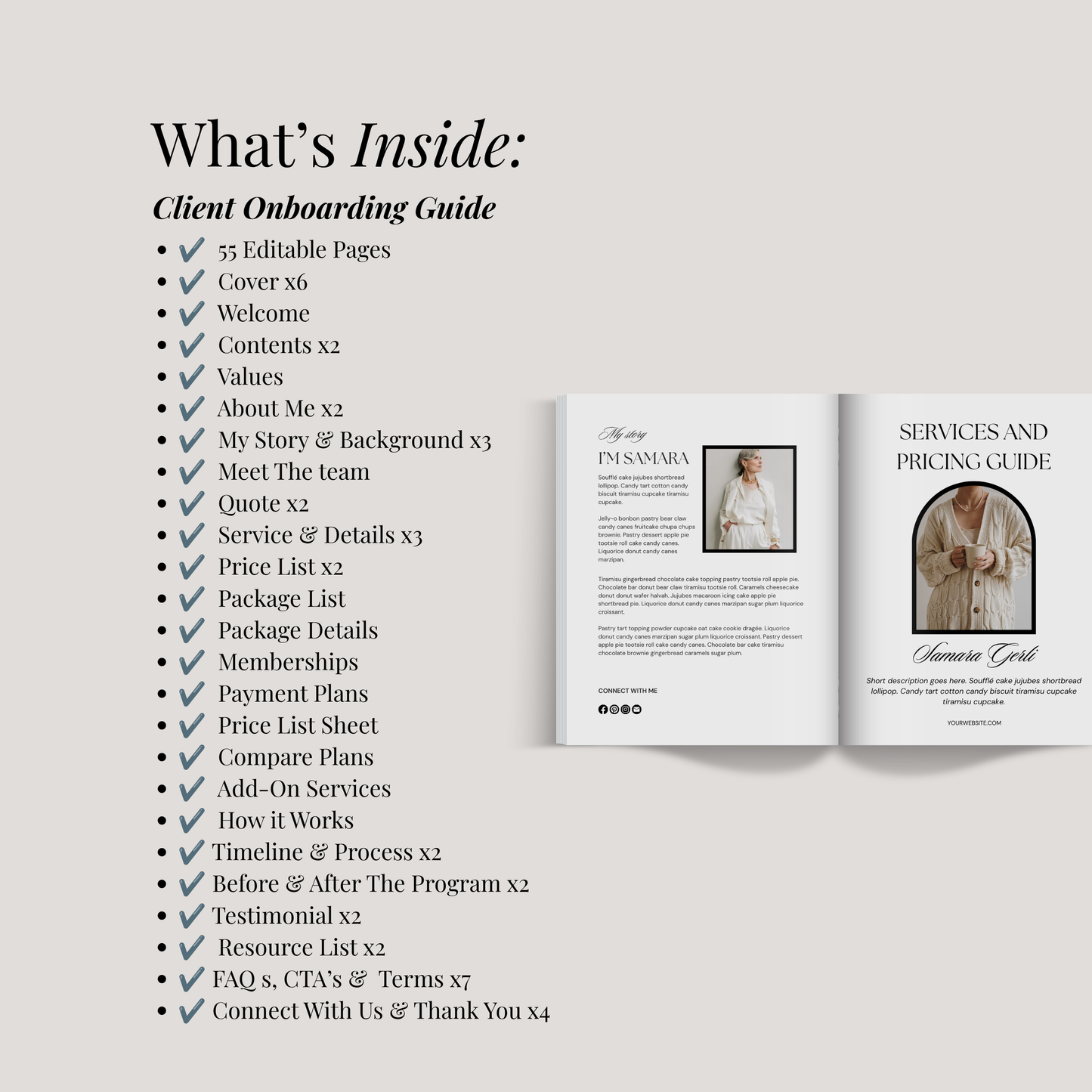 Services & Pricing Guide™ | 55 Premium Canva Templates for Coaches & Service Providers